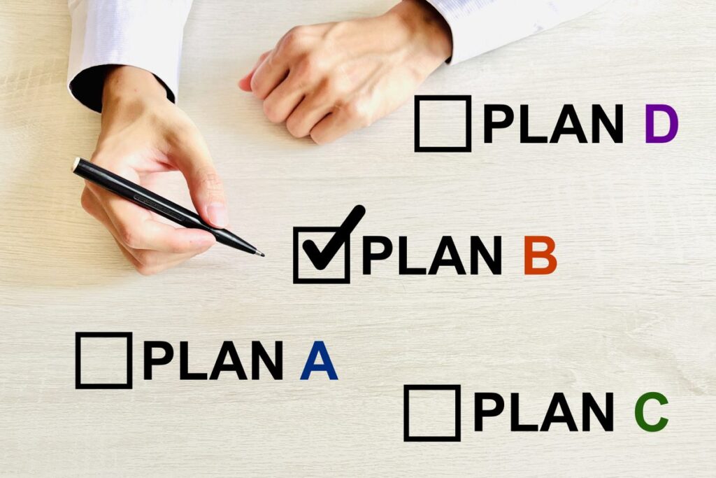 PLAN Bにチェックを付けて比較する様子