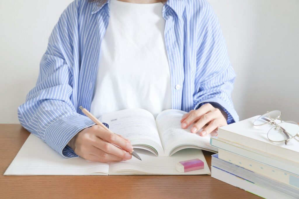 問題集で勉強する手元