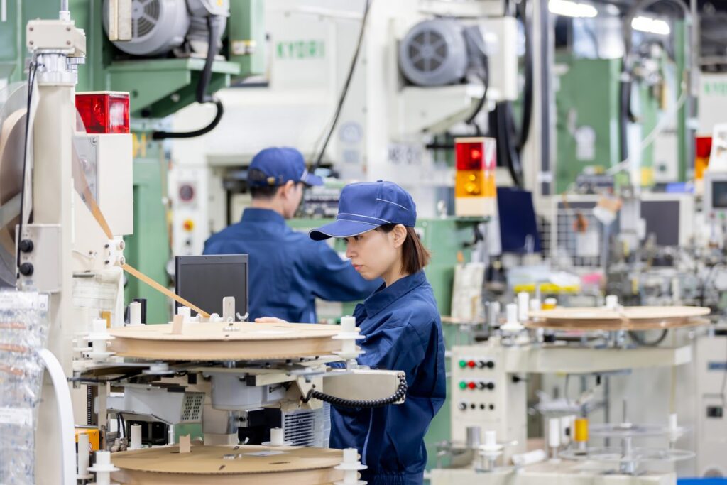 工場に設置された生産設備